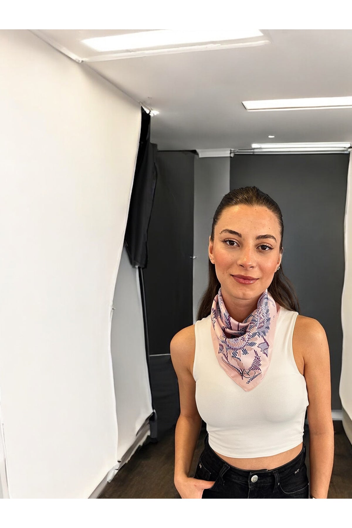 ÇİÇEK ÇİZİM Desen Bandana/Fular - görsel 6