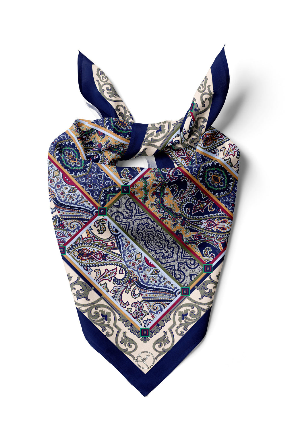 Etnik Patchwork Desen Bandana/Fular - görsel 2