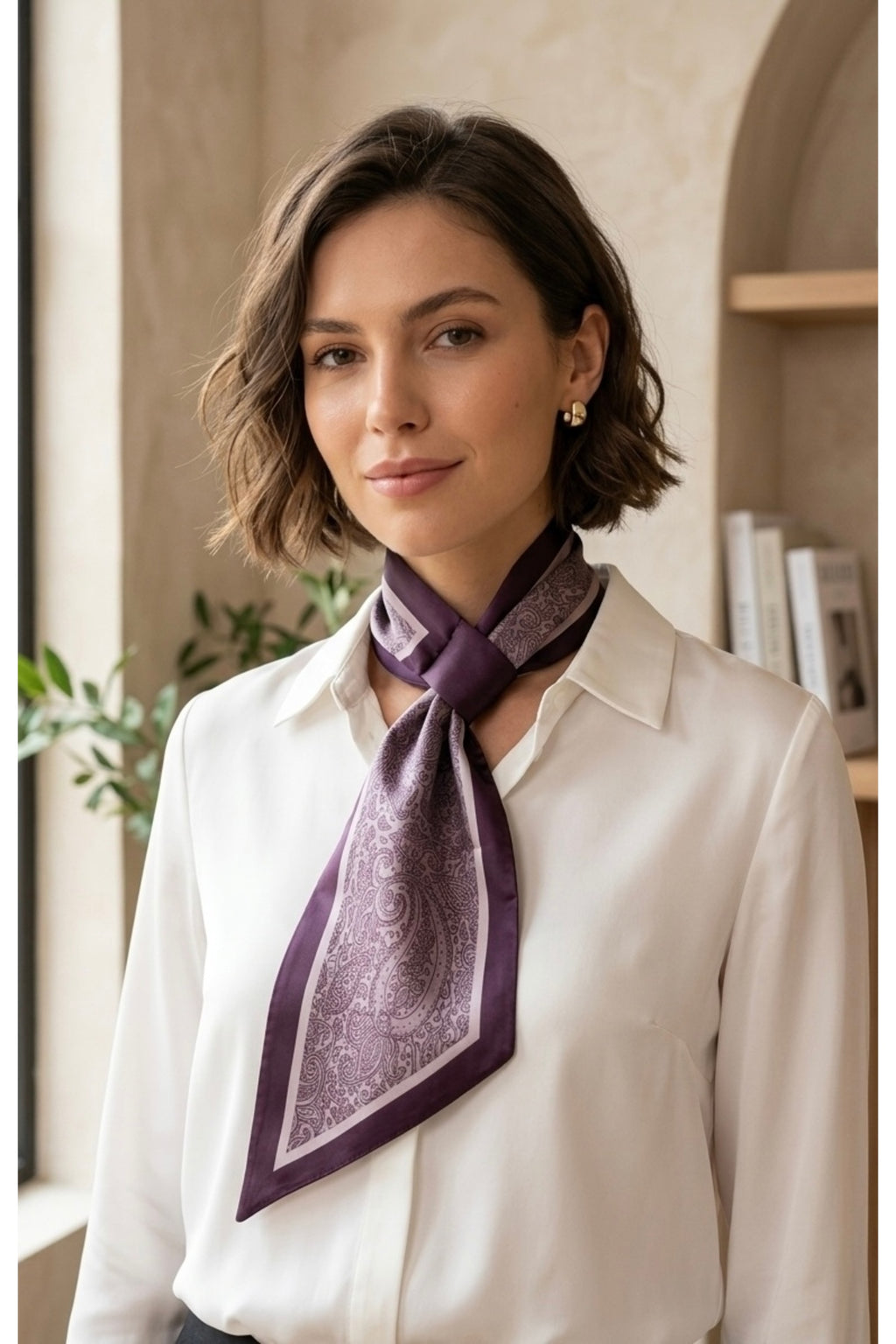PURPLE PAİSLEY Desen Kravat/Fular - görsel 3