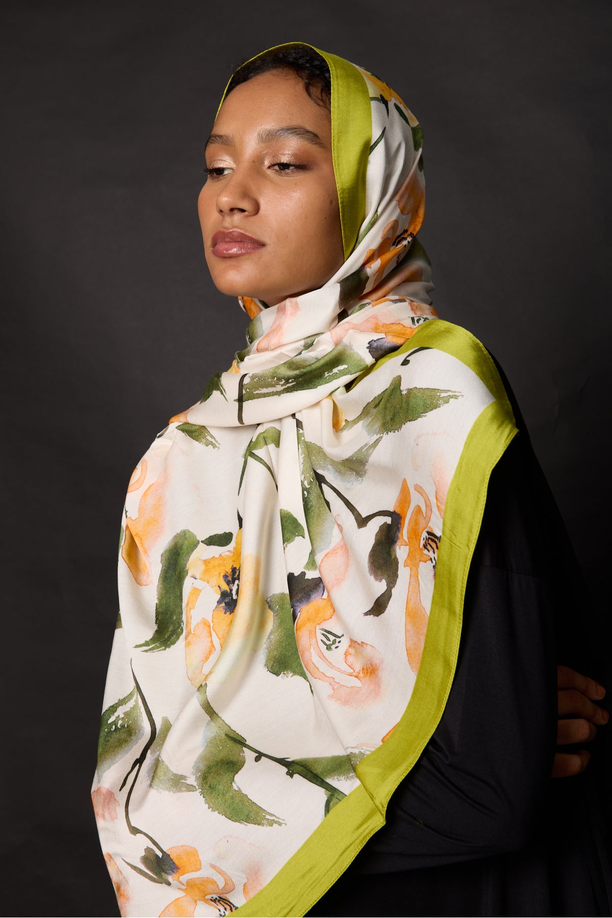 Organic Viscose İpeği İNCİRA ŞAL - FLoral Desenli - görsel 6