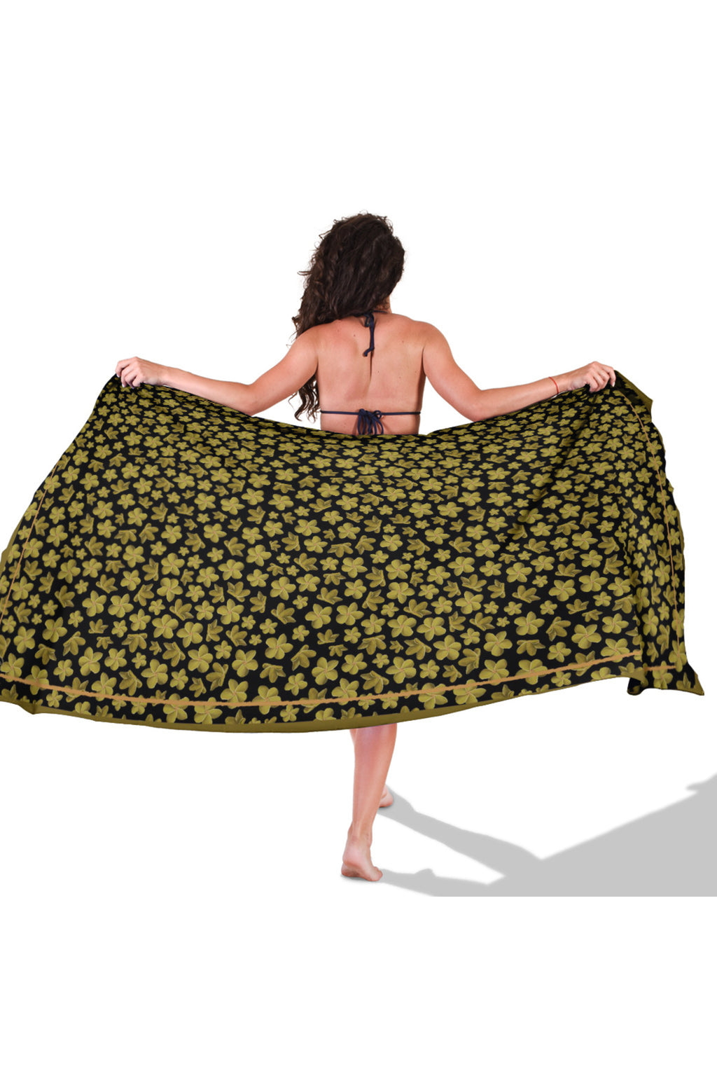 PETAL MIST HAKİ Desen İç göstermeyen Saten PAREO - görsel 3