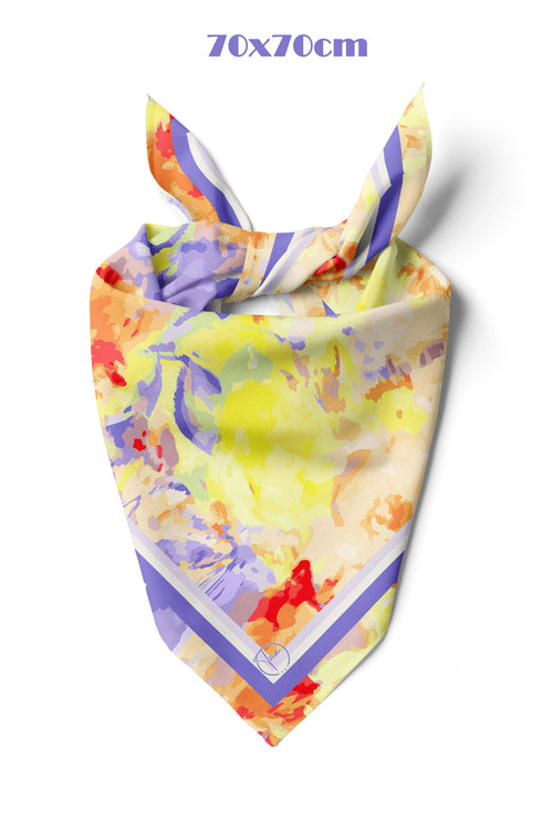 AQUARELLE Desen 70*70cm Bandana/Fular - Çok Renkli