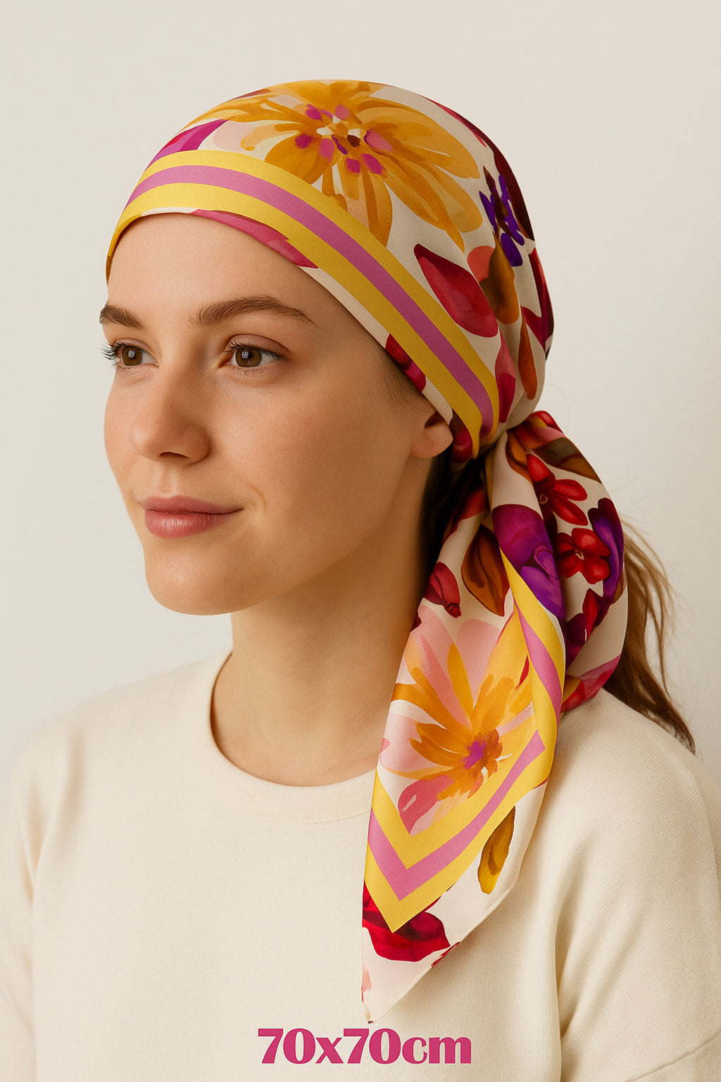 Sonbahar Esintisi Desen 70*70CM Bandana/Fular - görsel 6