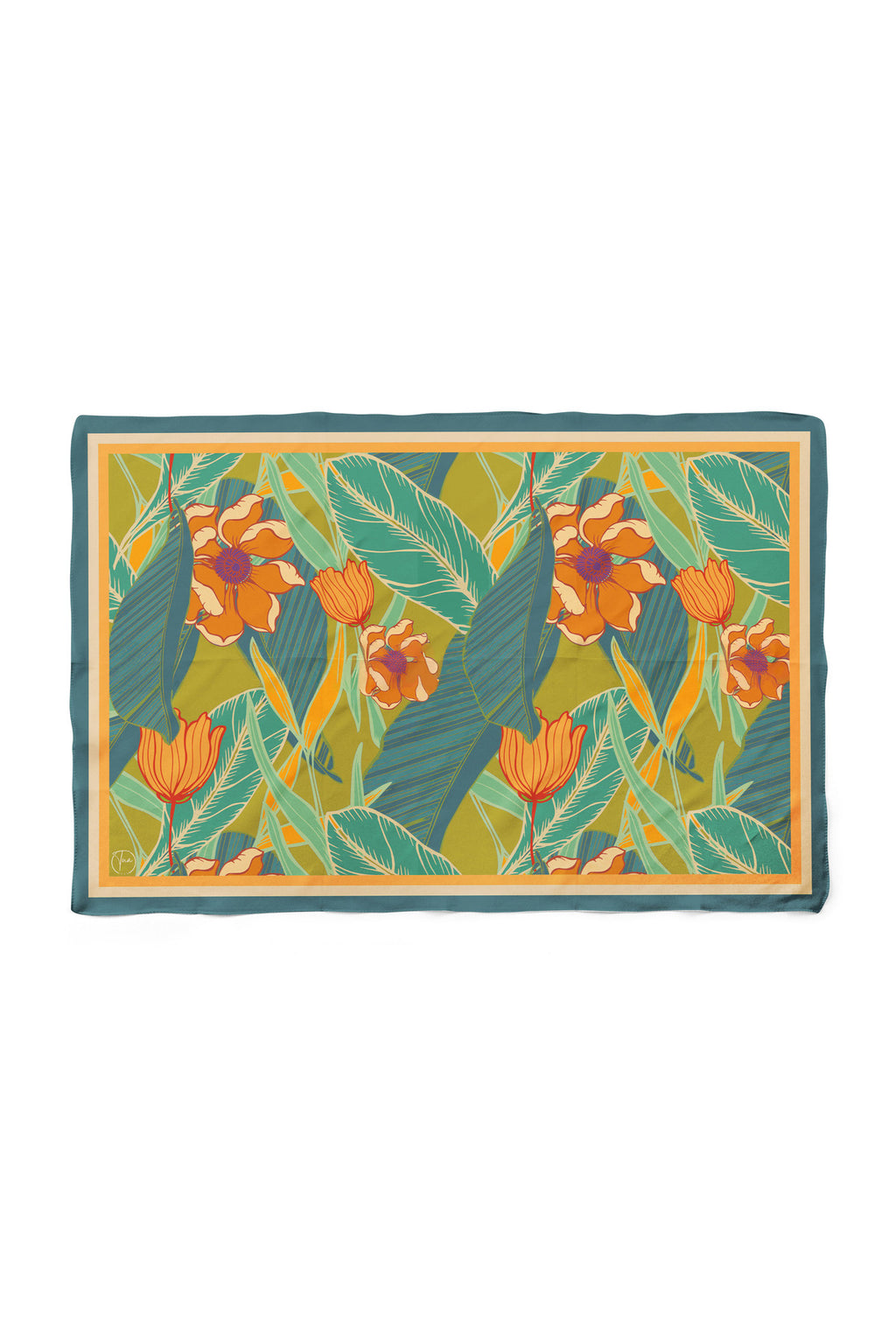 ORANGE FLOVER Desen İç göstermeyen Saten PAREO - görsel 4