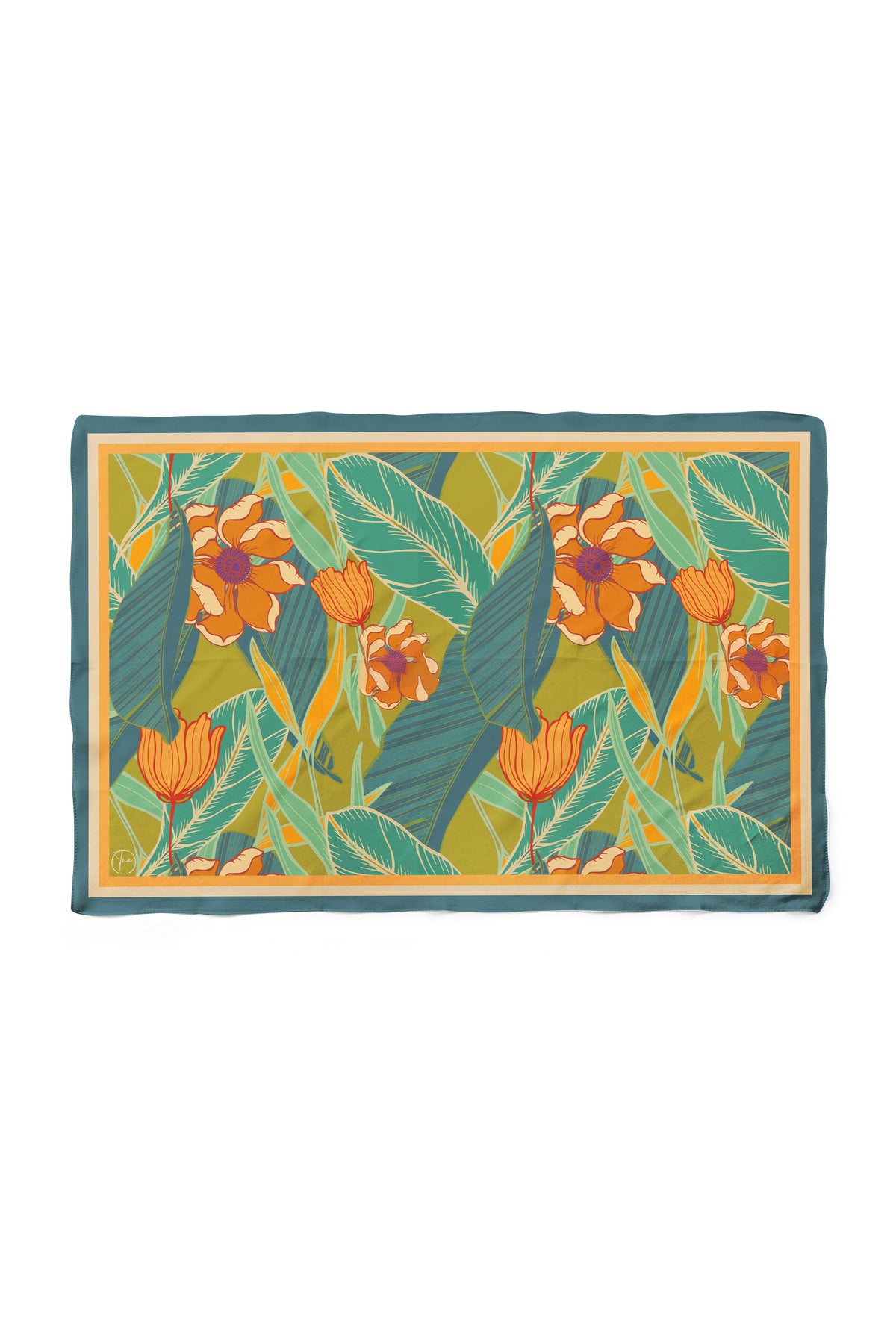 ORANGE FLOVER Desen İç göstermeyen Saten PAREO - görsel 4