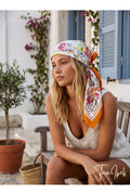 NEŞELİ BAHAR Desen 70*70cm Bandana/Fular - Çok Renkli