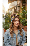 Serin Esinti Desen 55x55cm Bandana/Fular - Çok Renkli