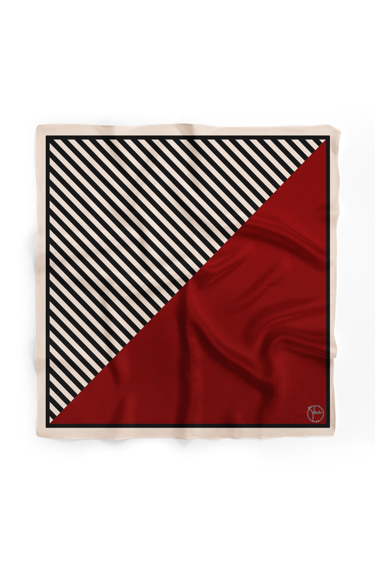 Kızıl Şerit Desen 55x55cm Bandana/Fular - görsel 3