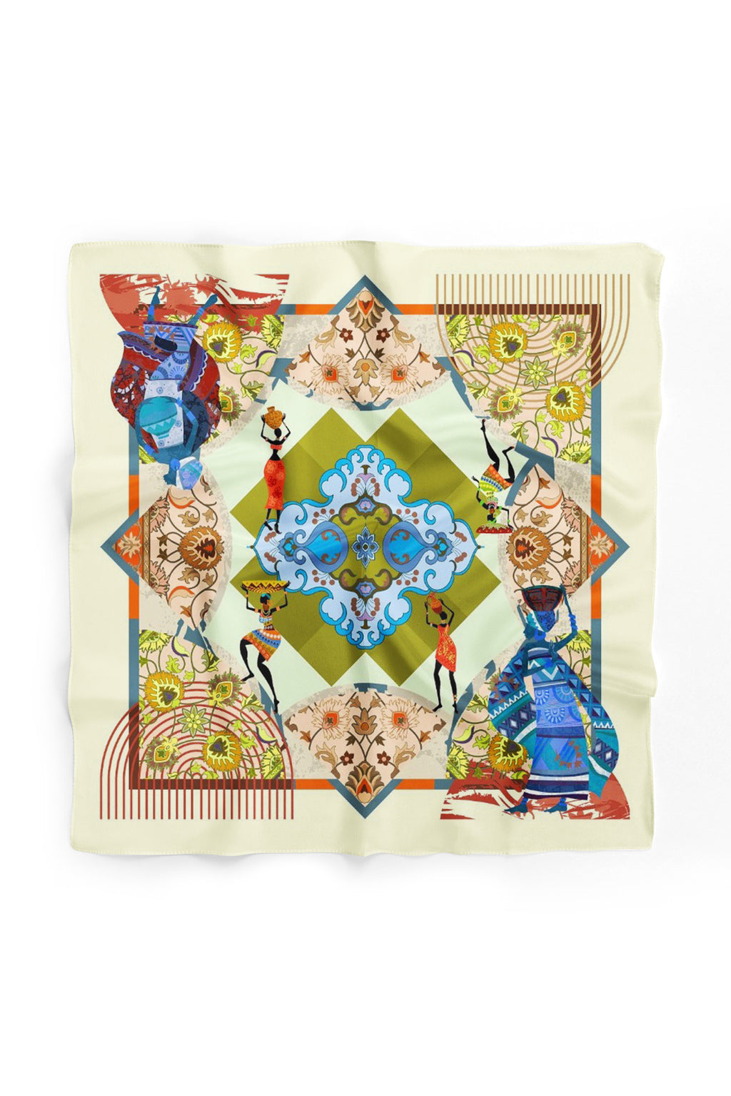 Motiflerin Dili Desen Bandana/Fular - Çok Renkli