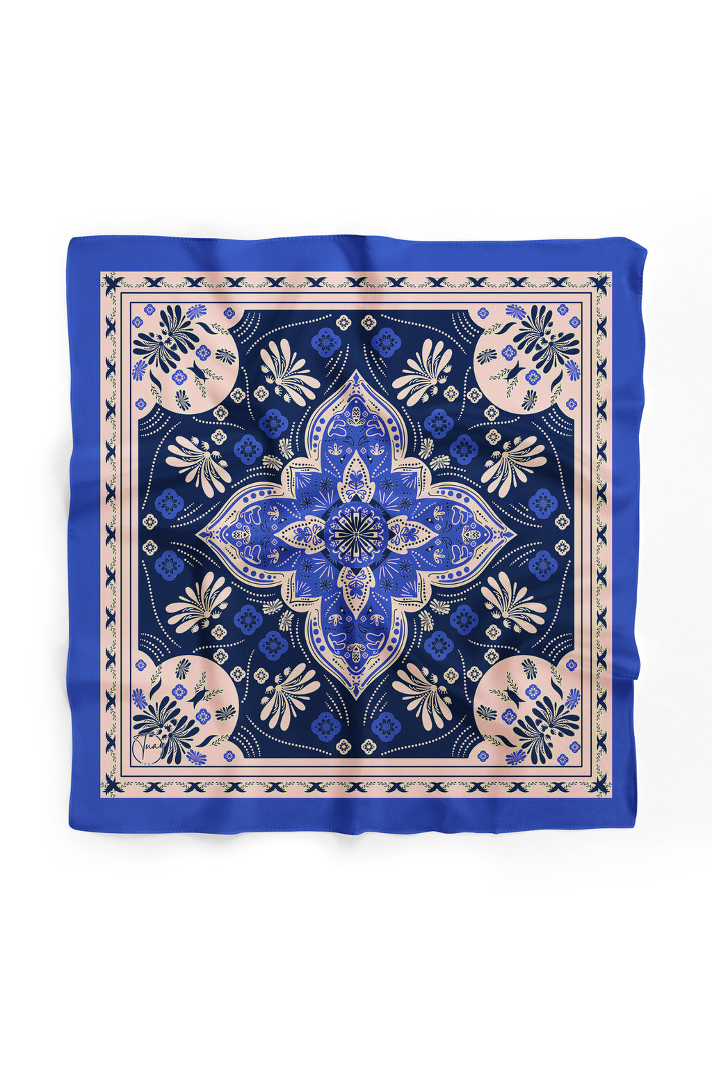 Navy Kadim Harmoni Desen 55x55cm Bandana/Fular - Çok Renkli