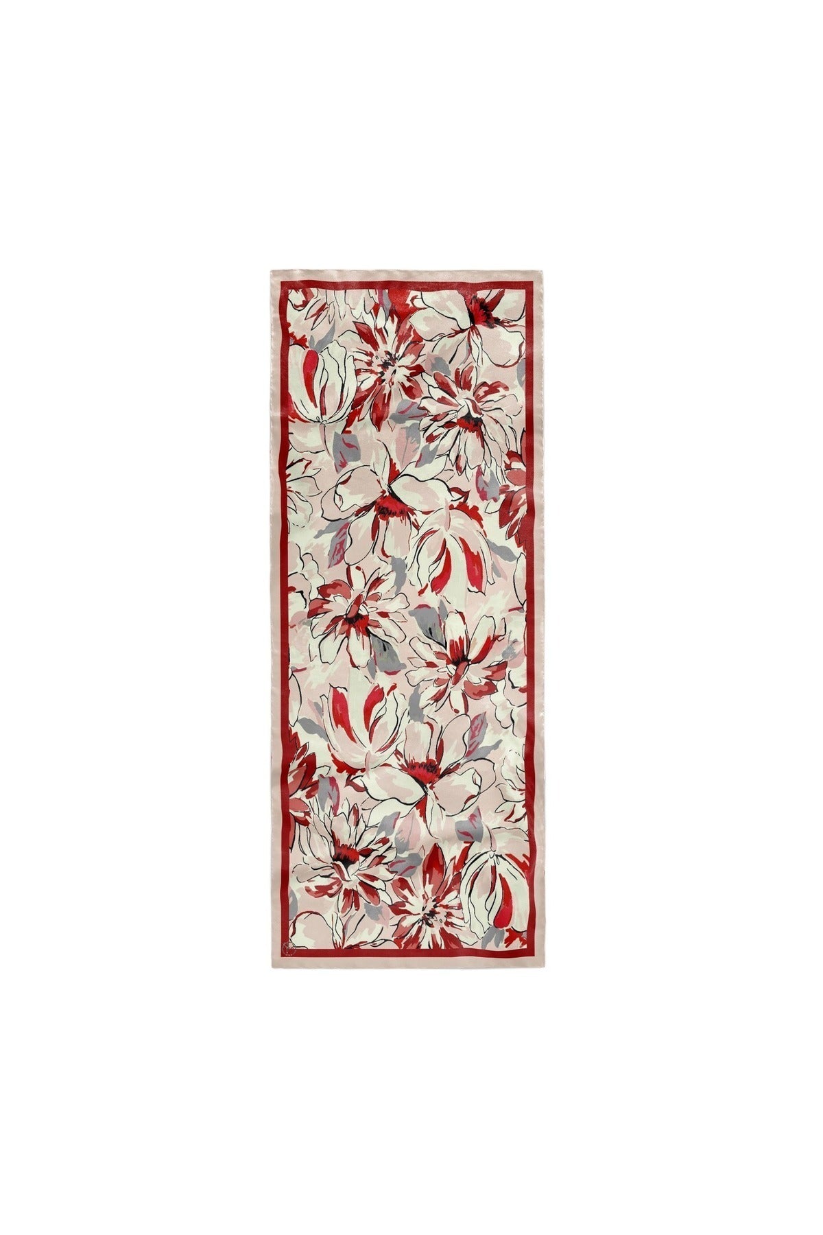 Flower Desen Fransız İpeği Şal 70x180cm - görsel 2