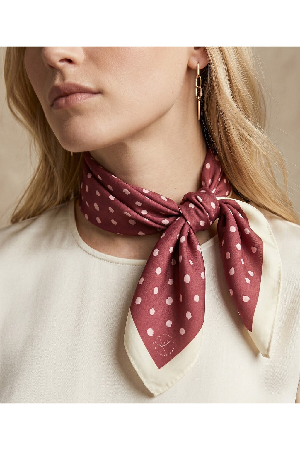 Perle Desen 70*70cm Bandana/Fular - Bordo