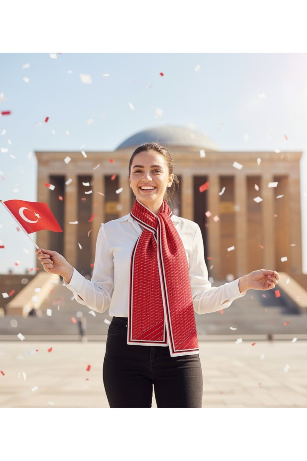 K.ATATÜRK İMZALI Desen Şık & Zarif Kadın Aksesuarı Saten Fular 30x165cm - Çok Renkli