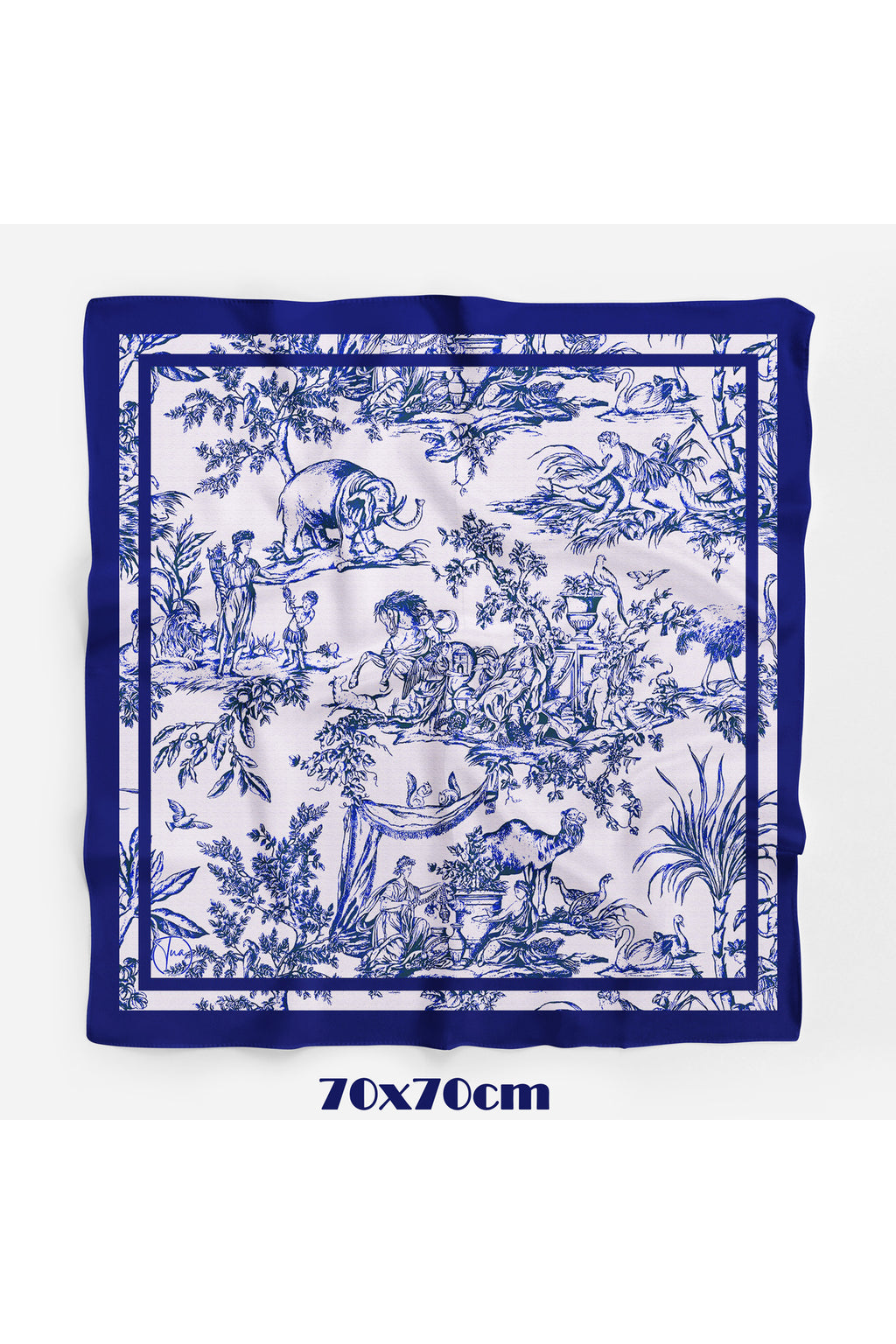 Blue Animal Toile Desen 70*70cm Bandana/Fular - görsel 2