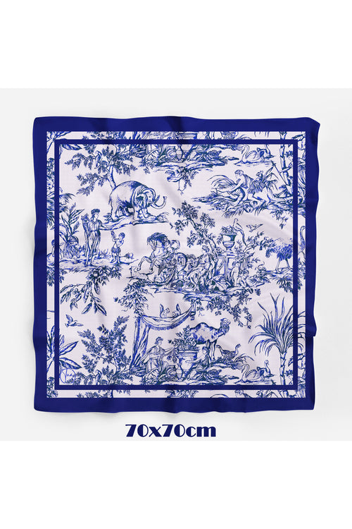 Blue Animal Toile Desen 70*70cm Bandana/Fular - görsel 2