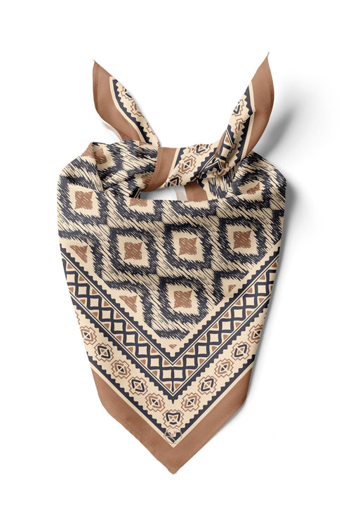 Anadolu Ritmi Desen 55x55cm Bandana/Fular - Çok Renkli