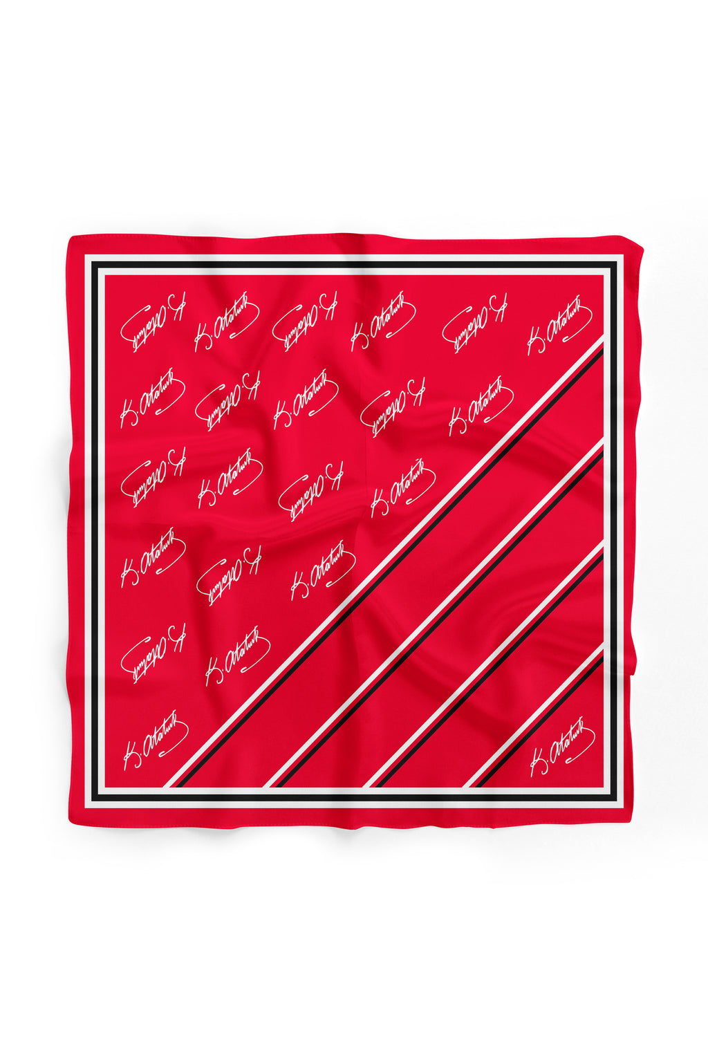 10'lu Paket K.Atatürk İmza Desen Bandana/Fular - görsel 2