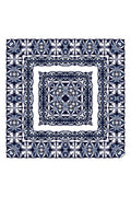 Karanlık Çini Desen 60x60 cm Viskon Modal Erkek Bandana/Fular - Çok Renkli