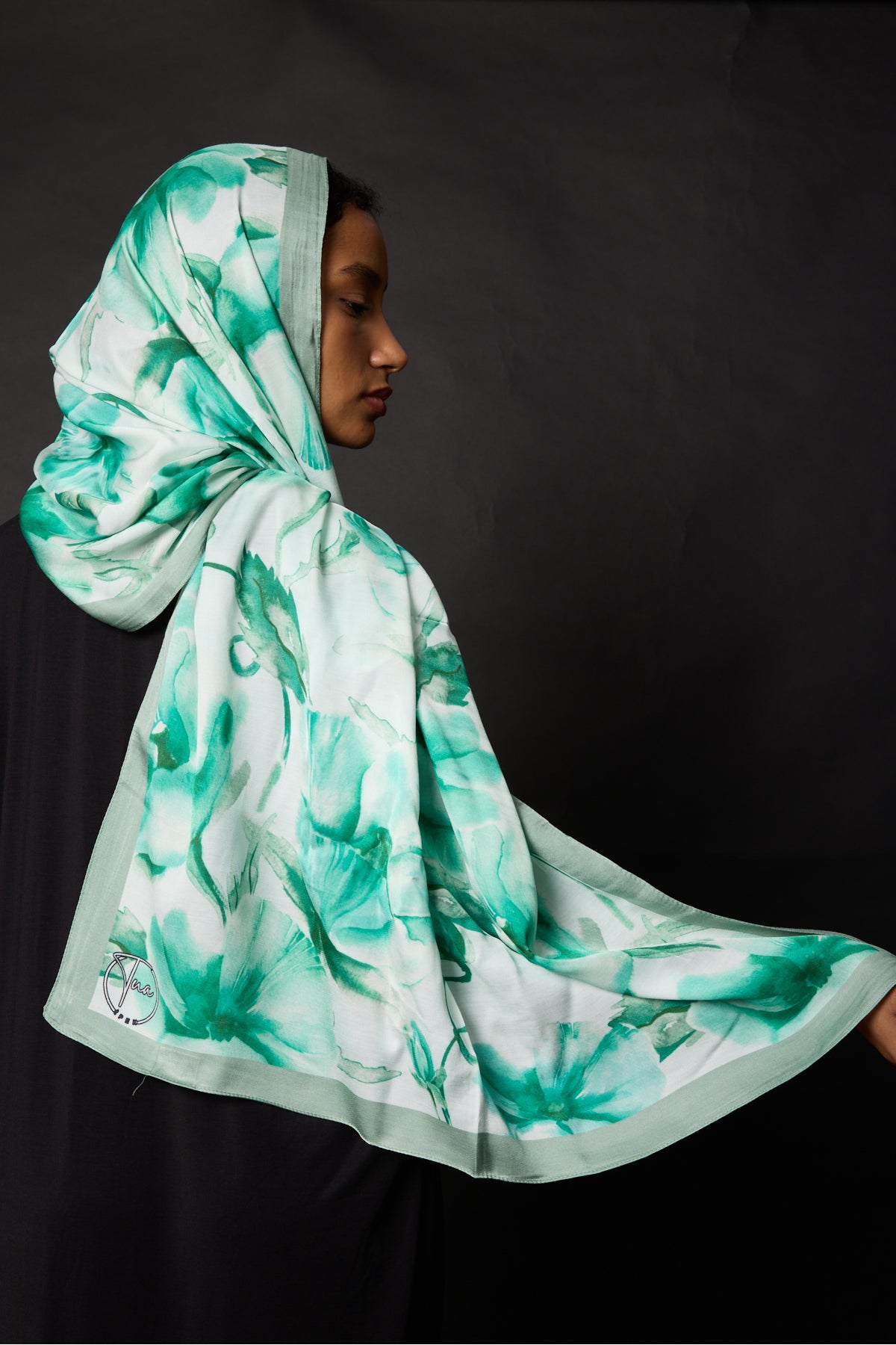 Organic Viscose İpeği İNCİRA ŞAL - Çiçek Desenli - görsel 7