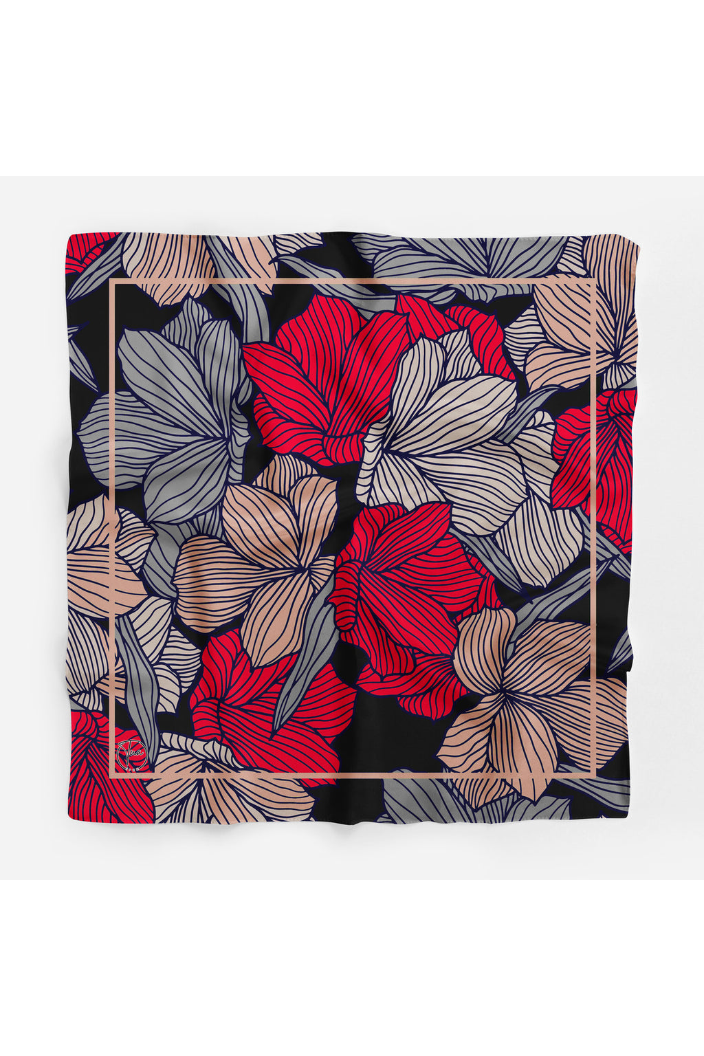 MODERN FLOWER Desen Bandana/Fular - Çok Renkli