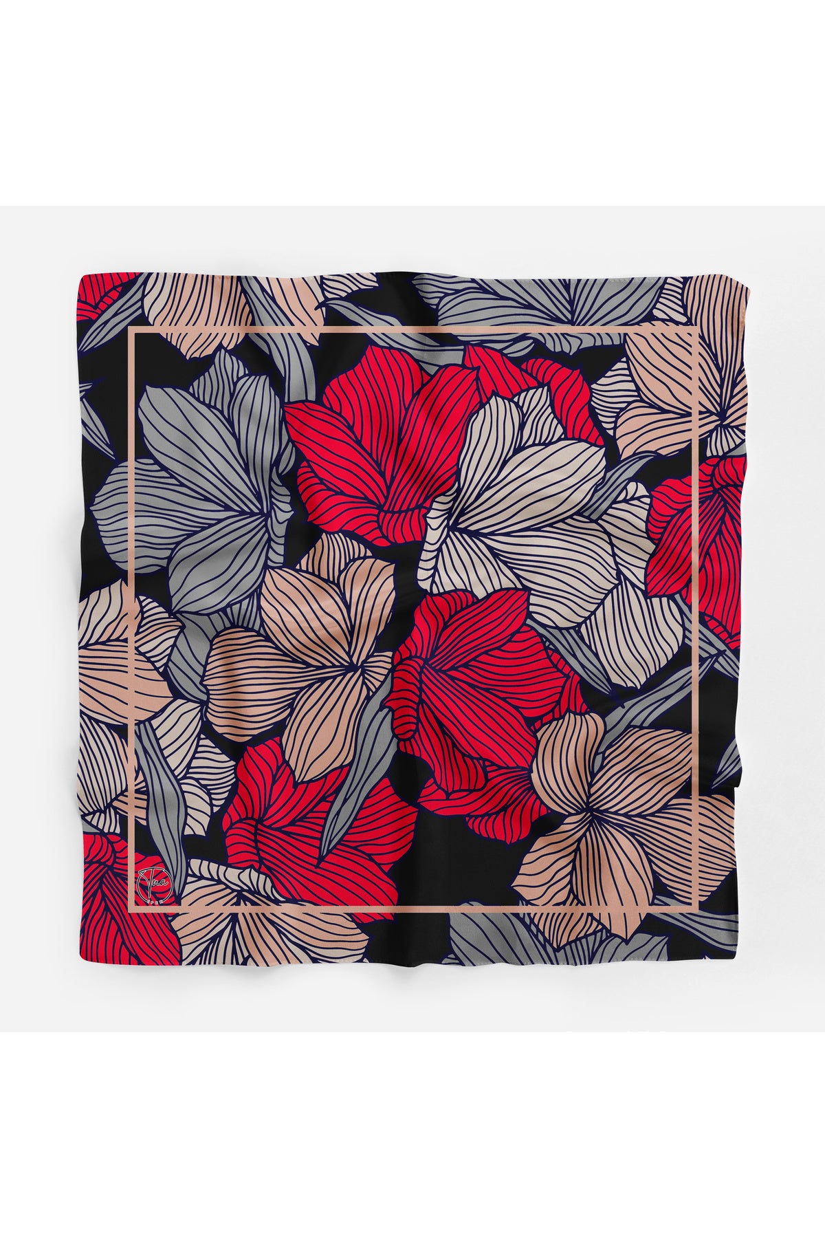 MODERN FLOWER Desen Bandana/Fular - Çok Renkli