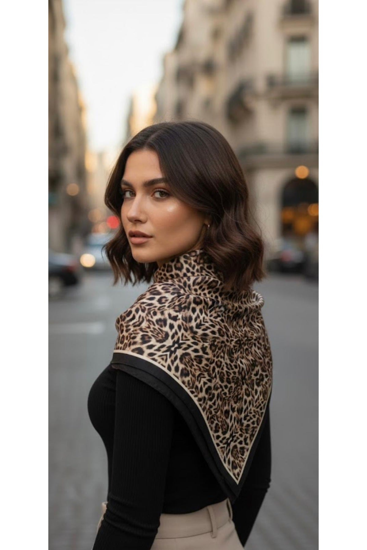 ASİL BENEK LEO Desen 70*70cm Bandana/Fular - Çok Renkli