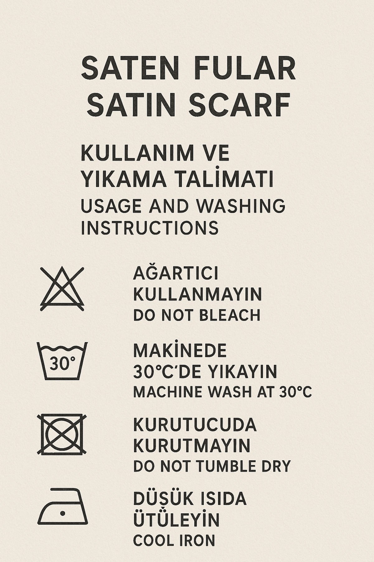 SARAY ÇİÇEKLERİ Desen Şık & Zarif Kadın Aksesuarı Saten Fular 30x165cm - görsel 5