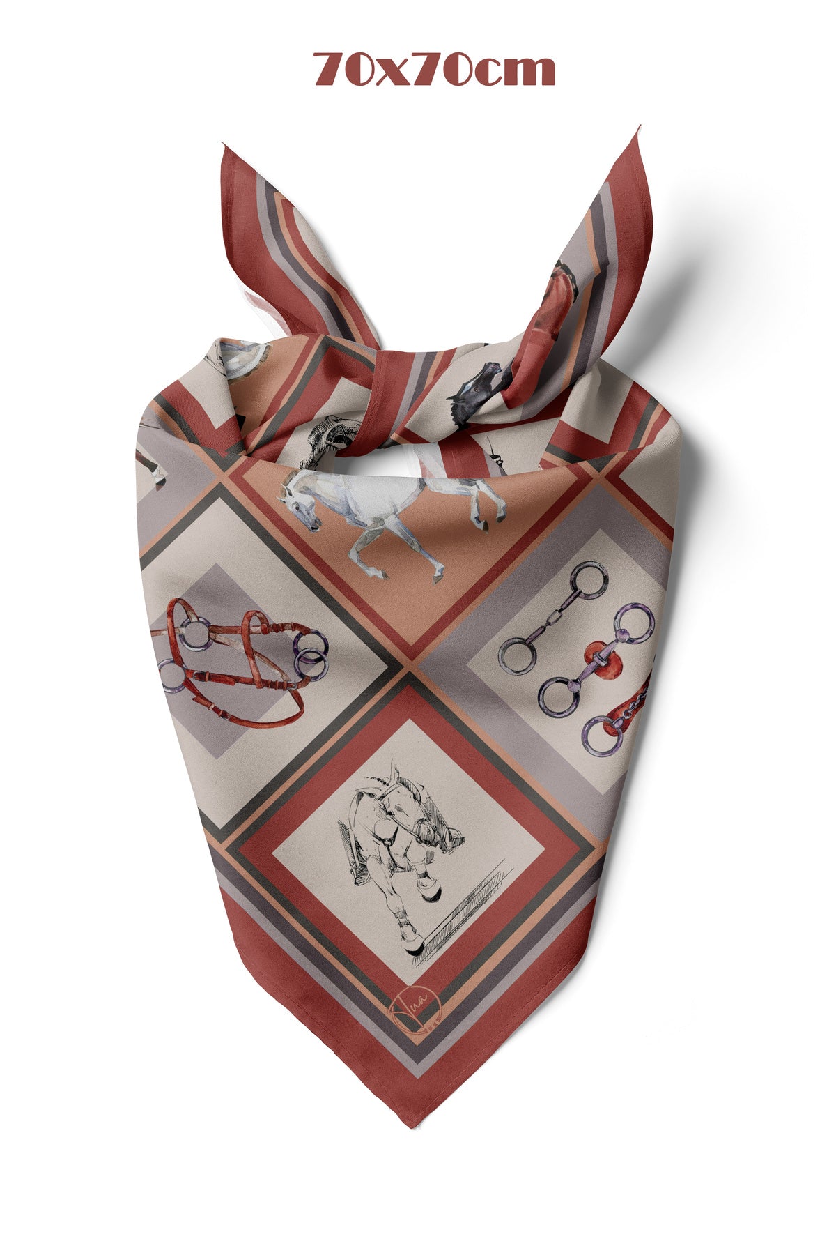 TERRA BINICI Desen 70*70cm Bandana/Fular - görsel 4