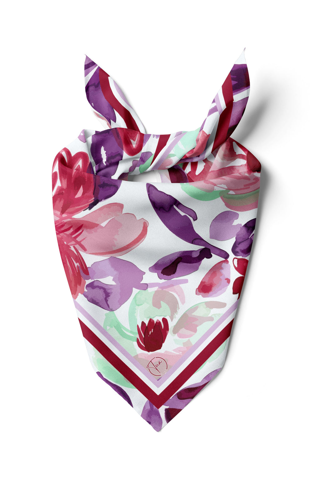 Sonsuz Bahar Desen 55x55cm Bandana/Fular - Çok Renkli