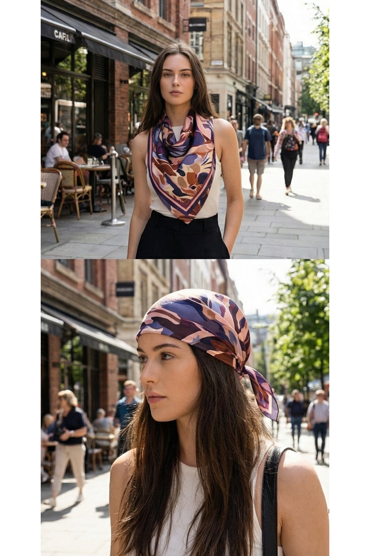Renk Ritmi Desen Bandana/Fular - görsel 2