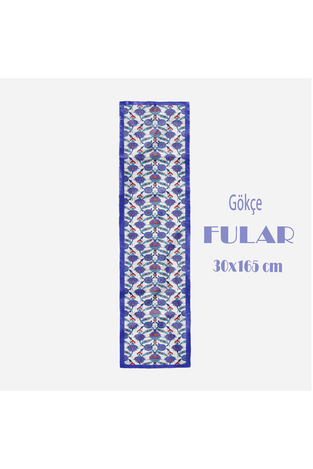 GÖKÇE Desen Şık & Zarif Kadın Aksesuarı Saten Fular 30x165cm - görsel 3