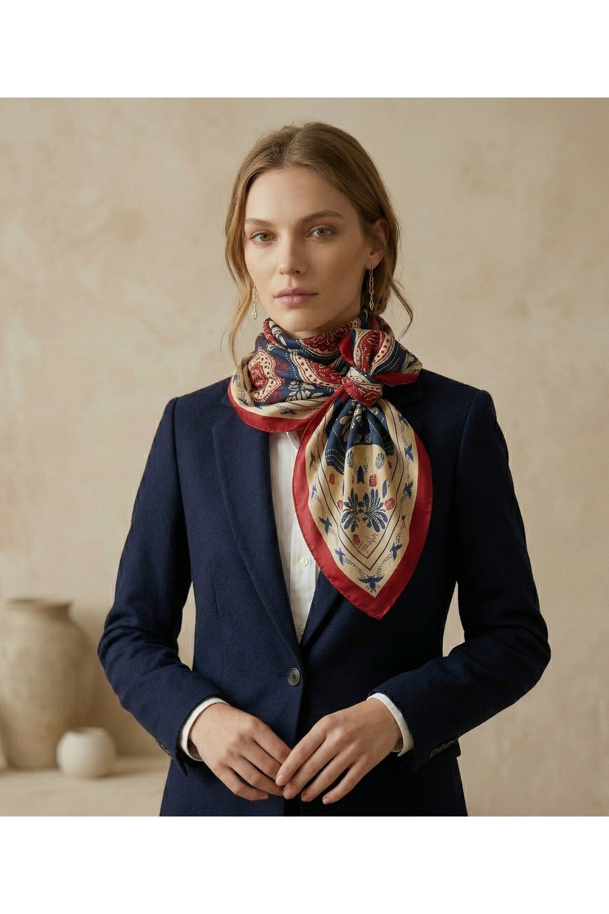 KADİM Scarf Desen 90X90cm Eşarp/Fular - görsel 4
