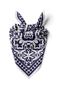 Mavi Kalkan Desen 60x60 cm Viskon Modal Erkek Bandana/Fular - görsel 2