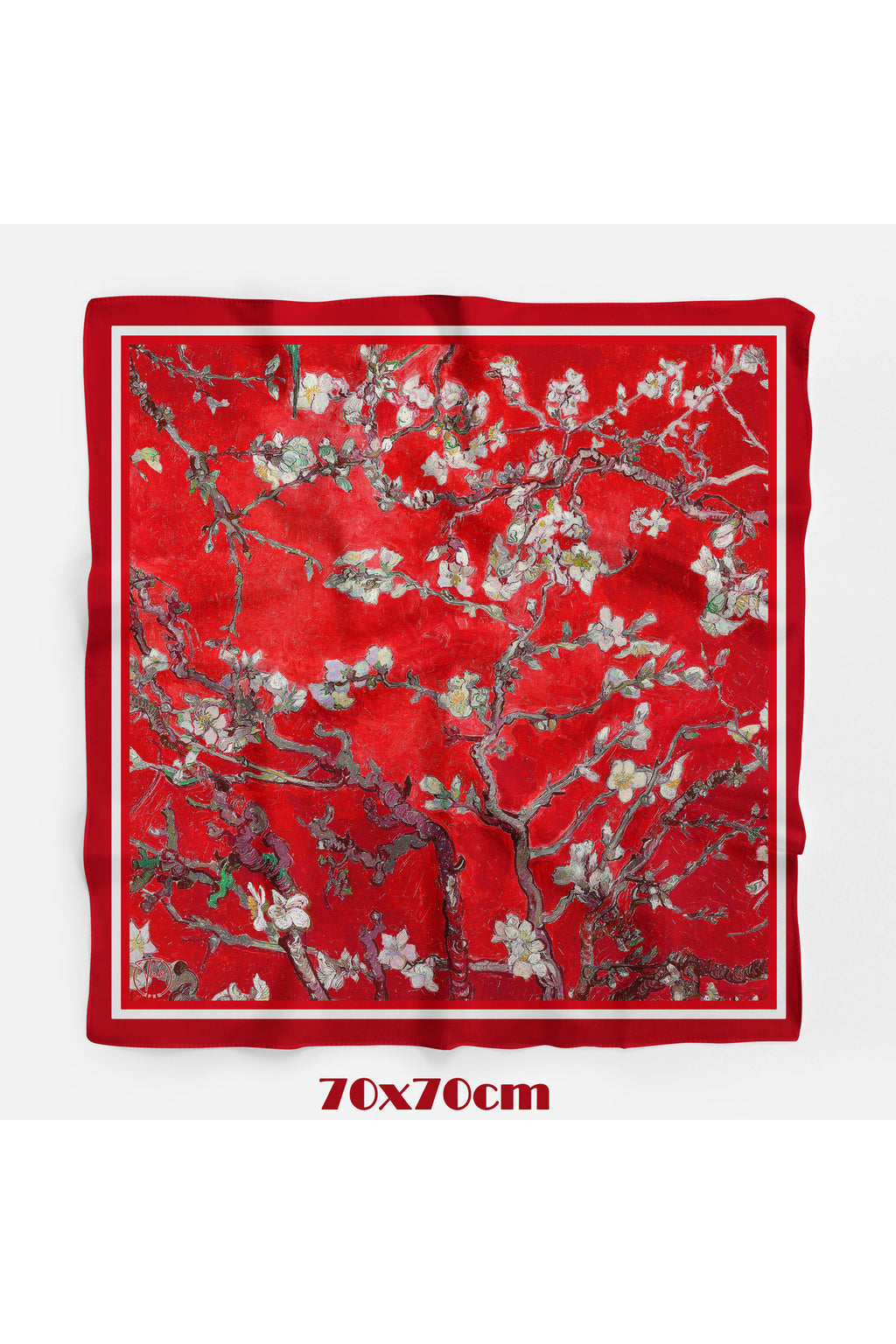 RED BLOSSOM Desen 70*70cm Bandana/Fular - Çok Renkli