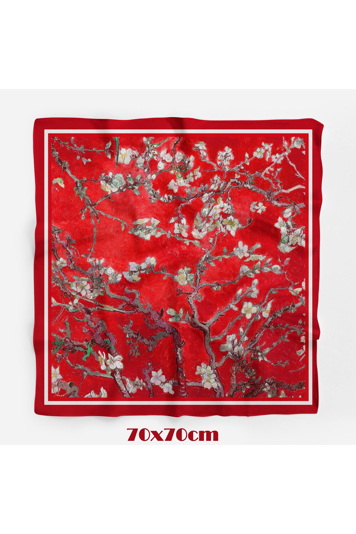 RED BLOSSOM Desen 70*70cm Bandana/Fular - Çok Renkli