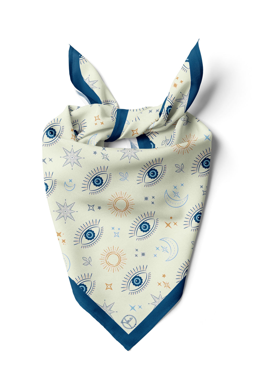 Nazar Aura Desen 55x55cm Bandana/Fular - Çok Renkli