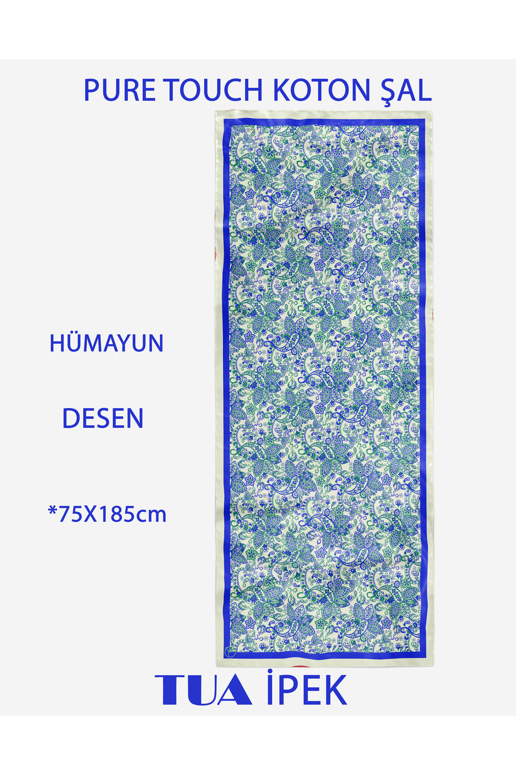 HÜMAYUN Etnik Desen Pure Touch Koton Şal 75x185cm - görsel 2