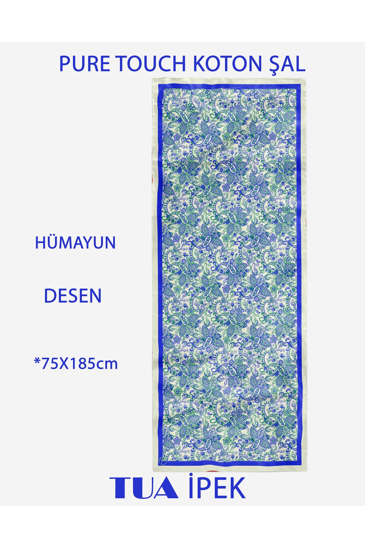 HÜMAYUN Etnik Desen Pure Touch Koton Şal 75x185cm - görsel 2