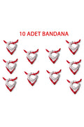 10'Lu Paket K.Atatürk İmza Desen Bandana/Fular - Beyaz