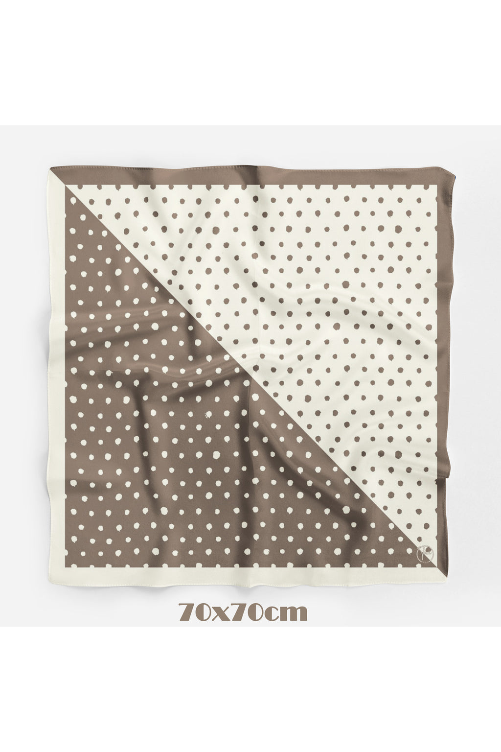 İkilem Puantiye Desen 70*70cm Bandana/Fular - görsel 2