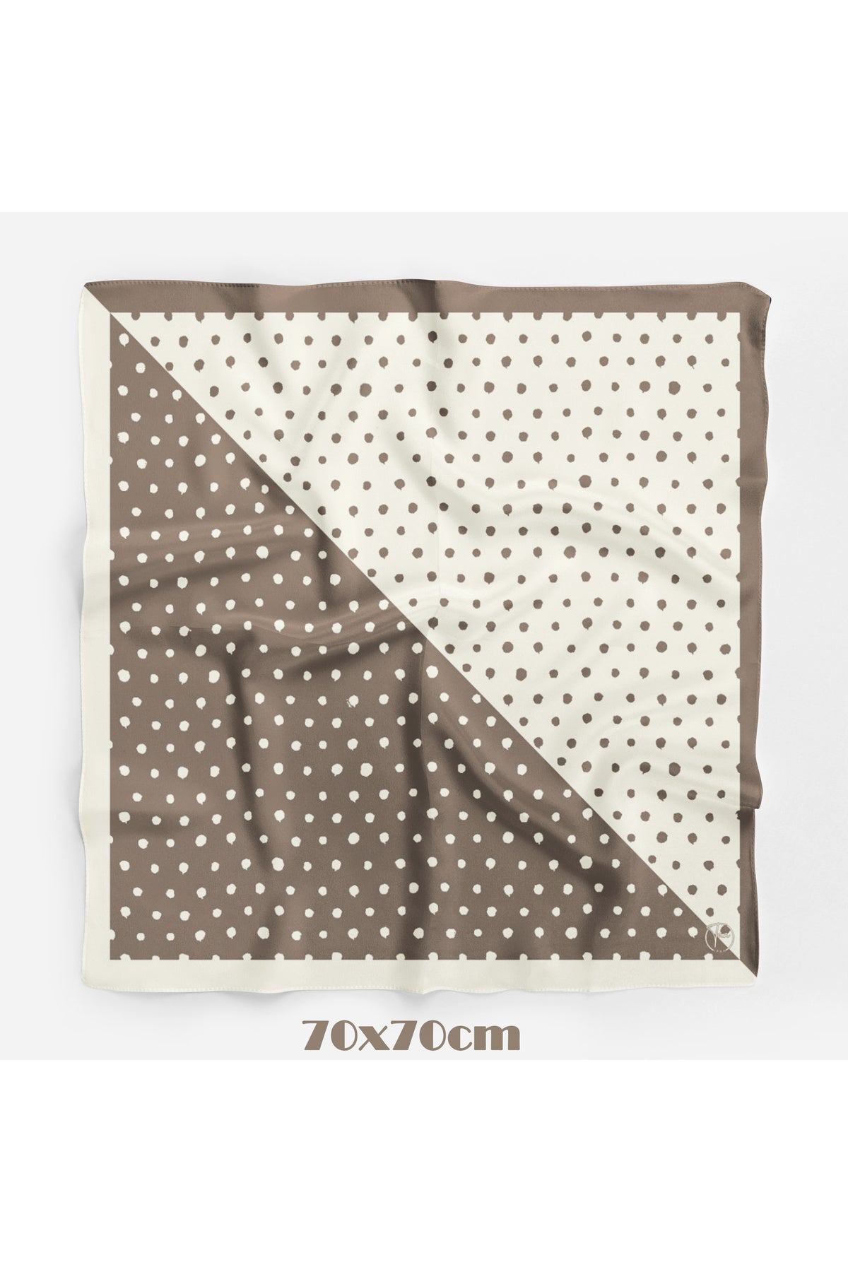 İkilem Puantiye Desen 70*70cm Bandana/Fular - görsel 2