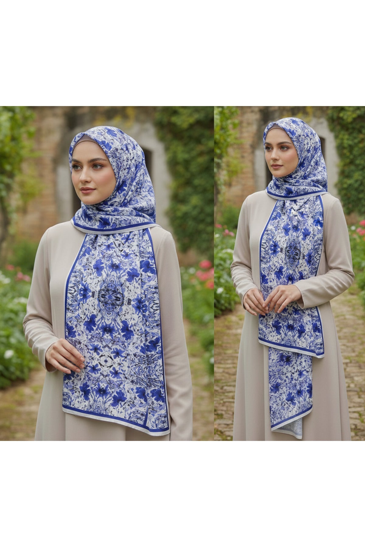 Yaprak Dansı Desen Pure Touch Koton Şal 75x185cm - görsel 2