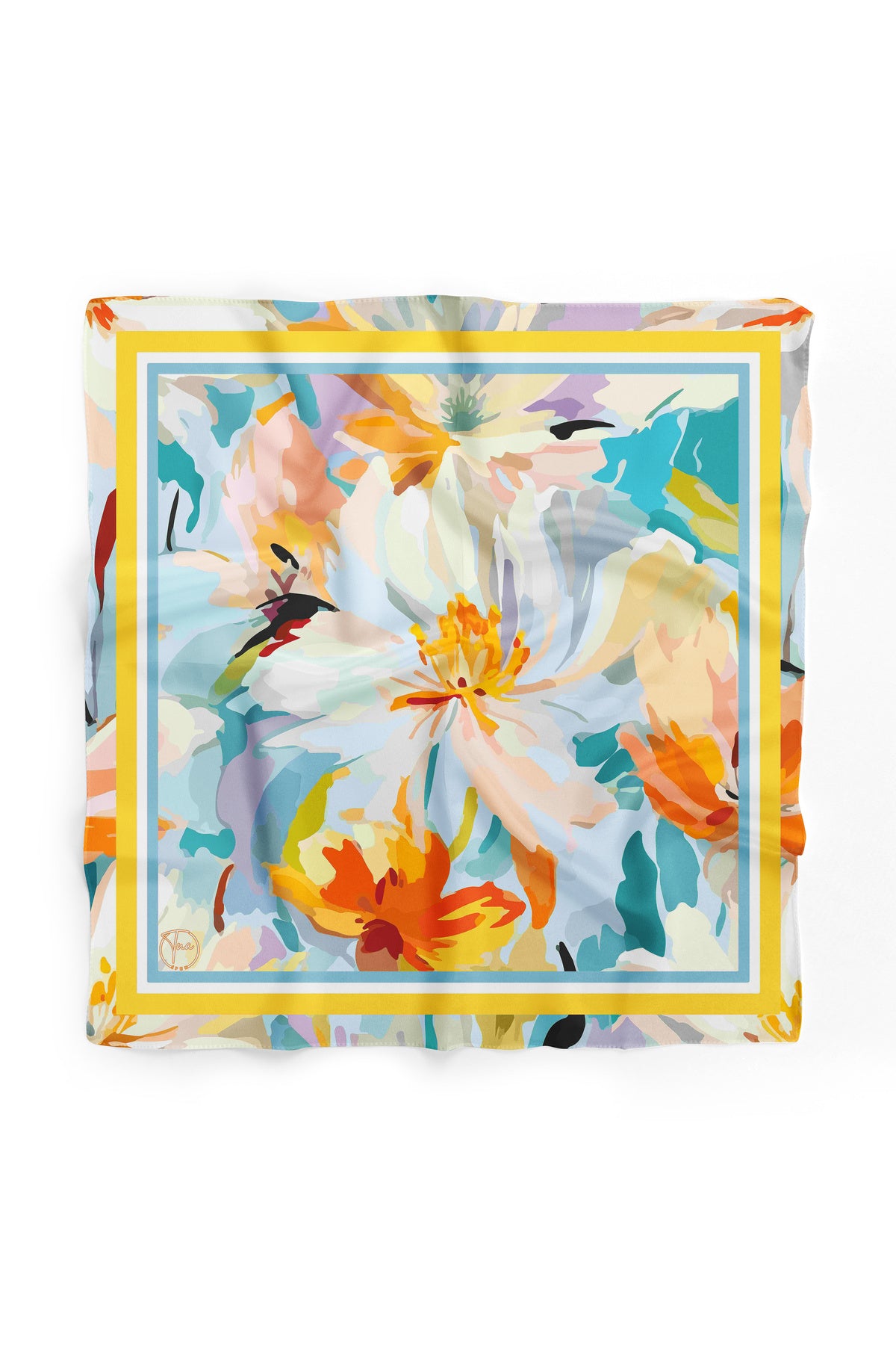 Güneş Işığı Bahçesi Desen 55x55cm Bandana/Fular - görsel 2