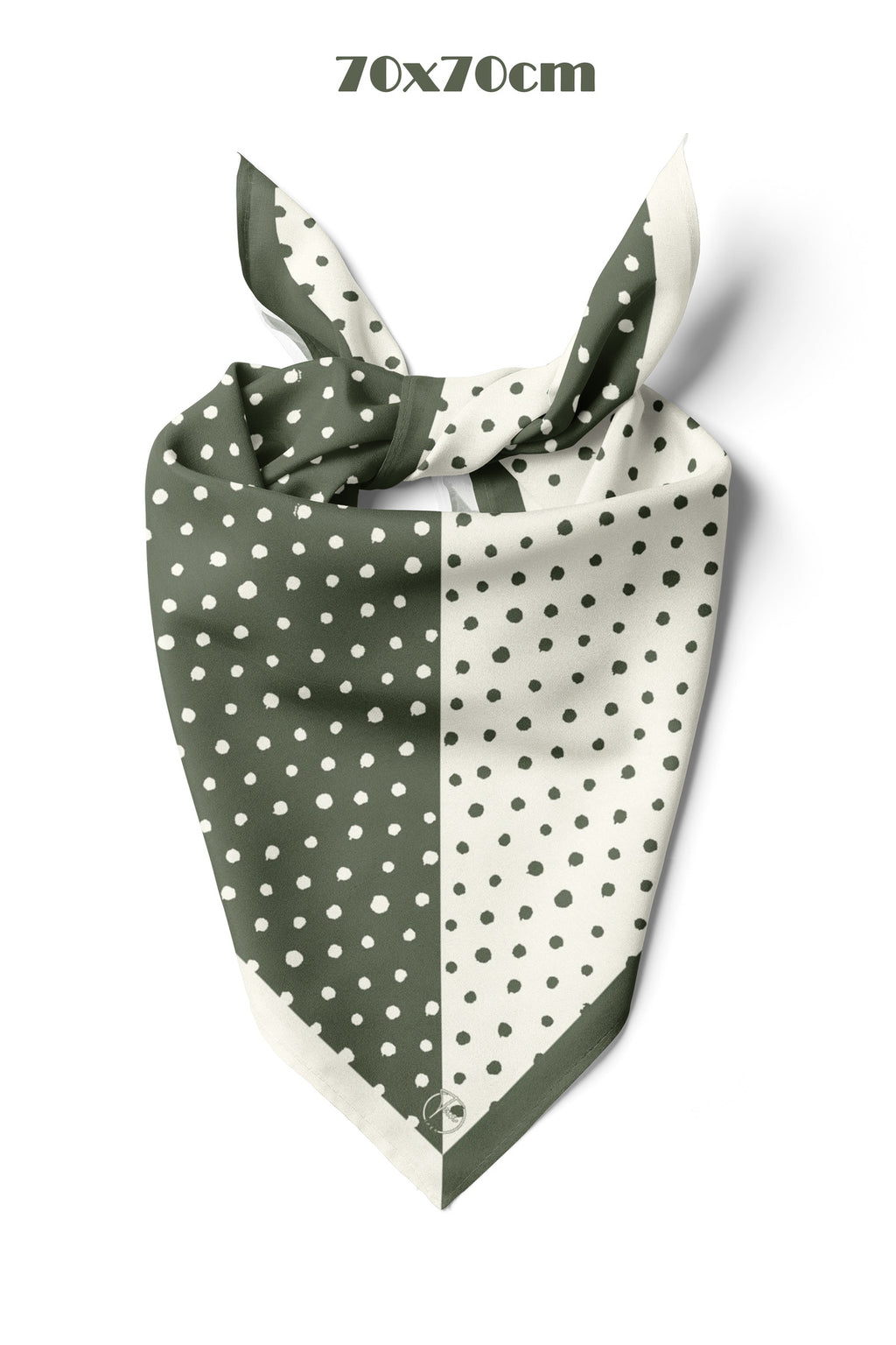 İkilem Puantiye Desen 70*70cm Bandana/Fular - görsel 2