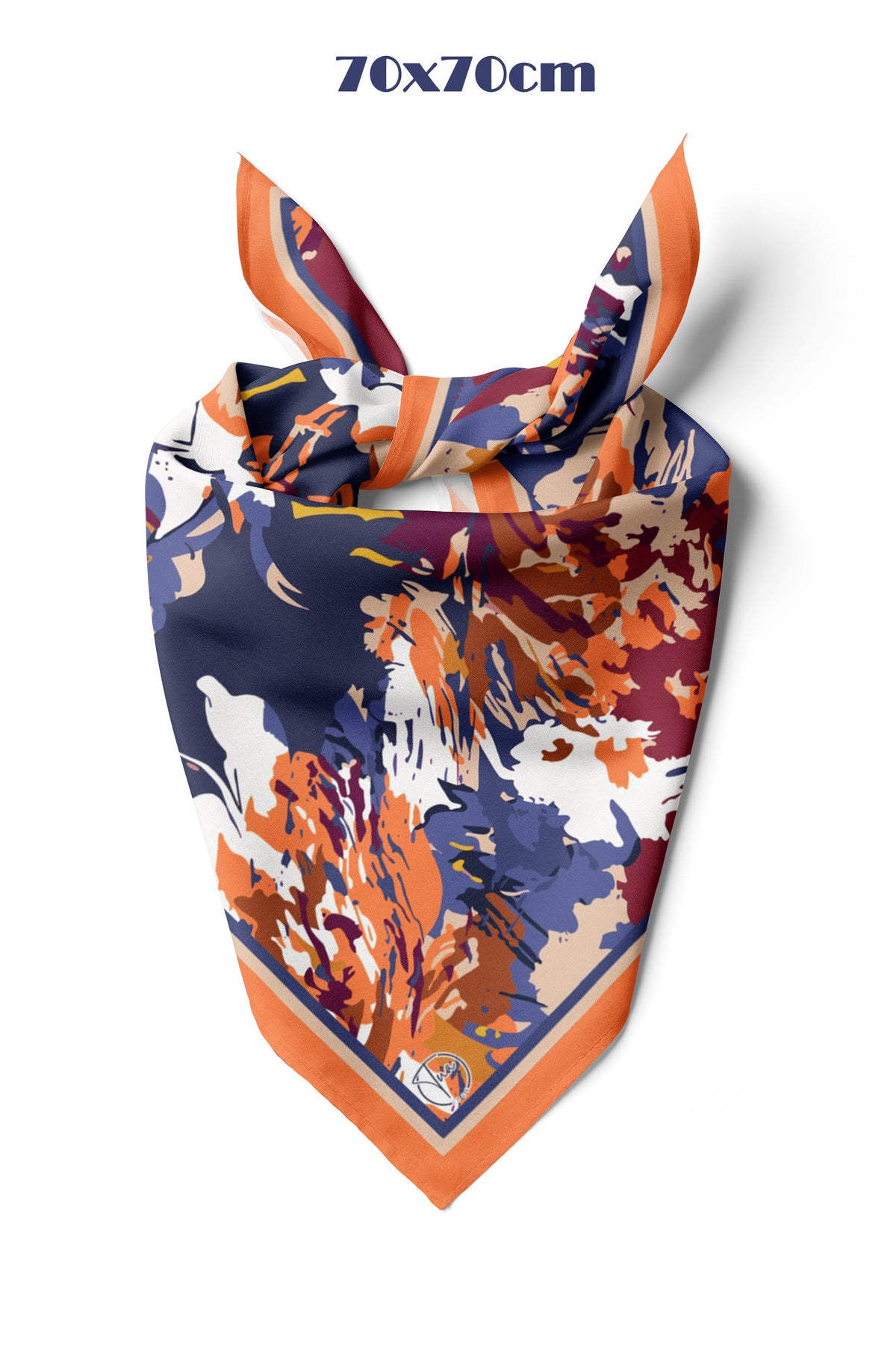 GÜZ RAPSODİSİ Desen 70*70cm Bandana/Fular - Çok Renkli