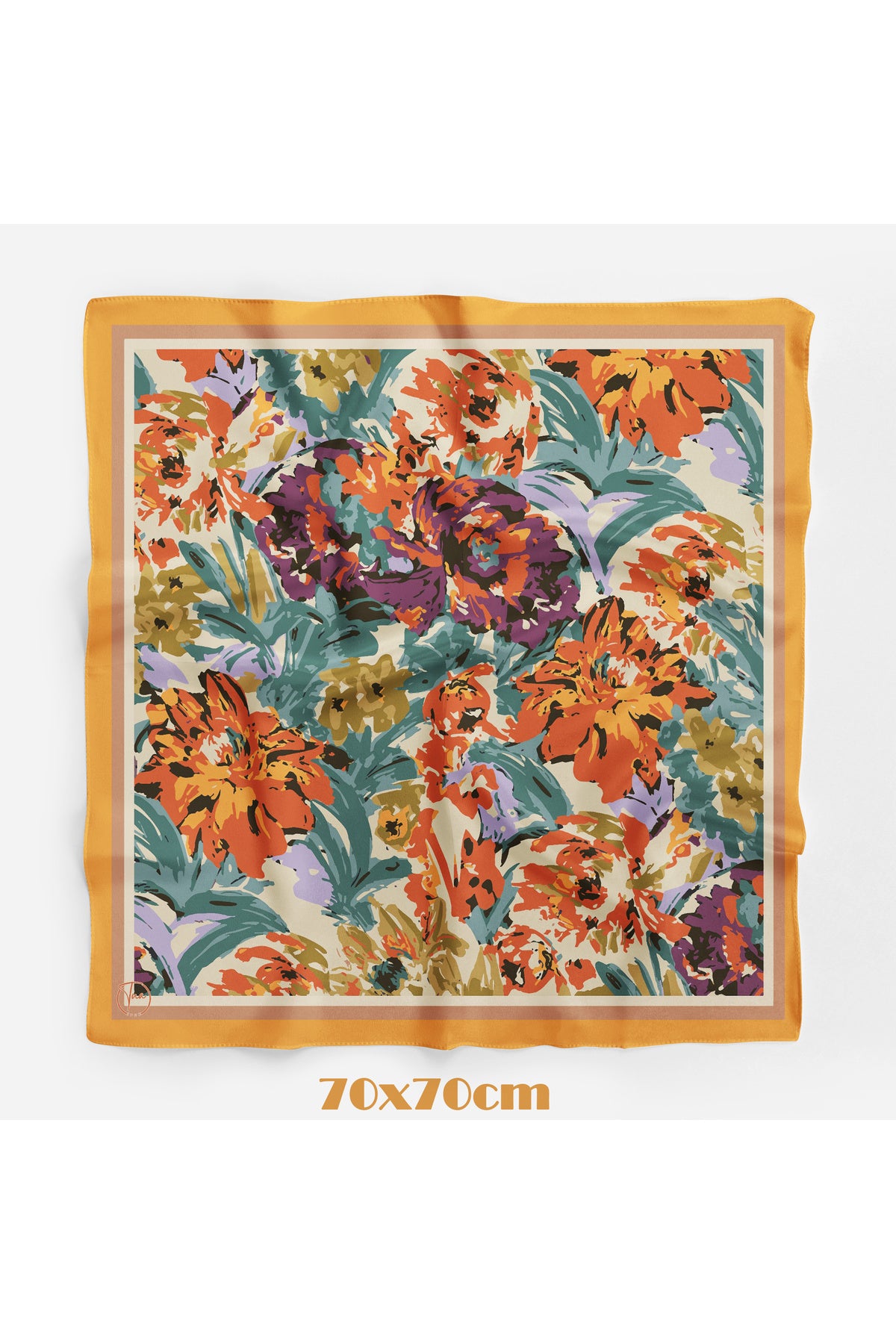 Gün Batımı Bahçesi Desen 70*70cm Bandana/Fular - görsel 2