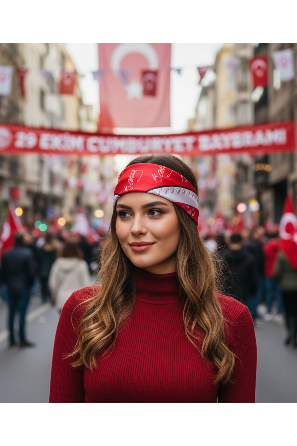 10'Lu Paket K.Atatürk İmza Desen Bandana/Fular - görsel 2