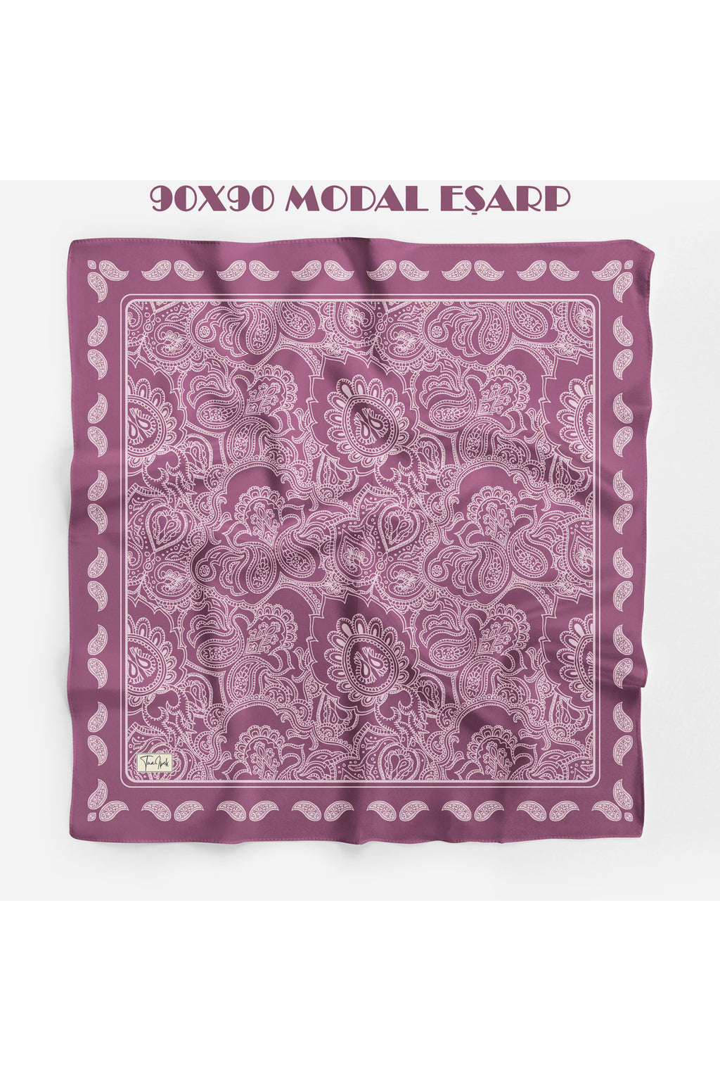 Lumivera Desen 94X94cm Viskon Modal Eşarp - Fuşya Pembe
