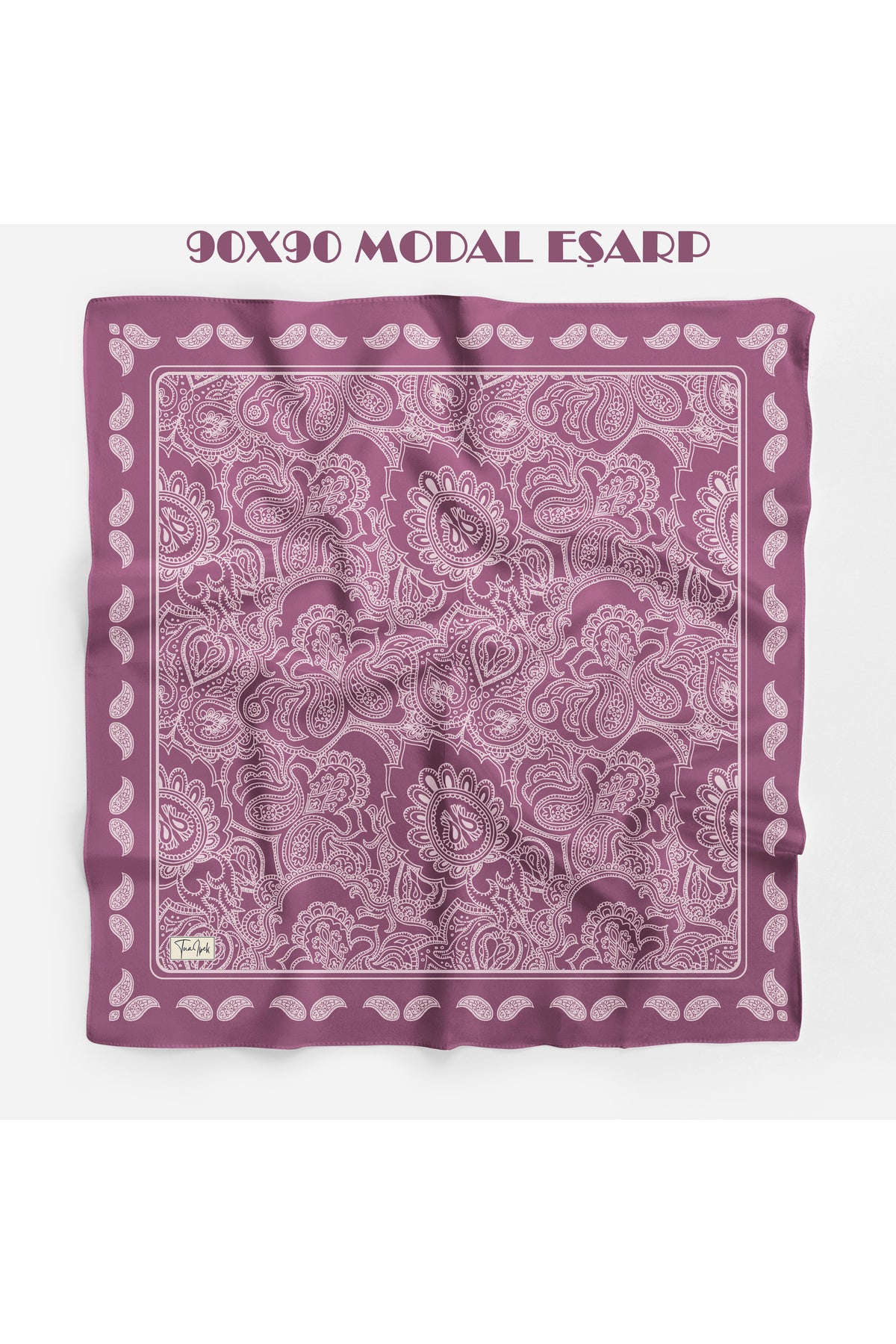Lumivera Desen 94X94cm Viskon Modal Eşarp - Fuşya Pembe