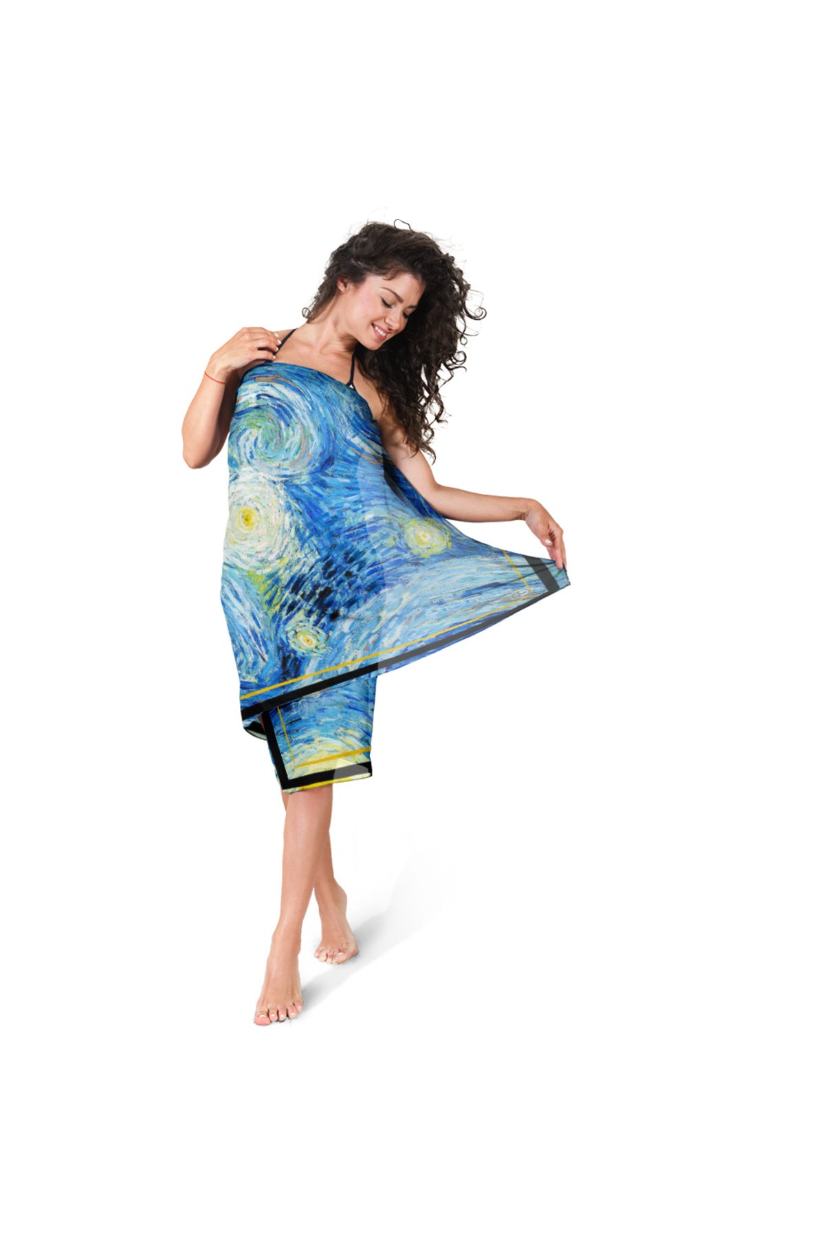 VAN GOGH BREEZE Desen Saten PAREO - görsel 4